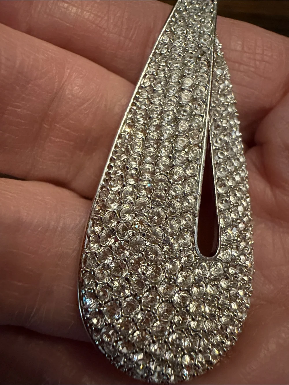 Lia Sophia rare Crystal Pavé Teardrop Pendant